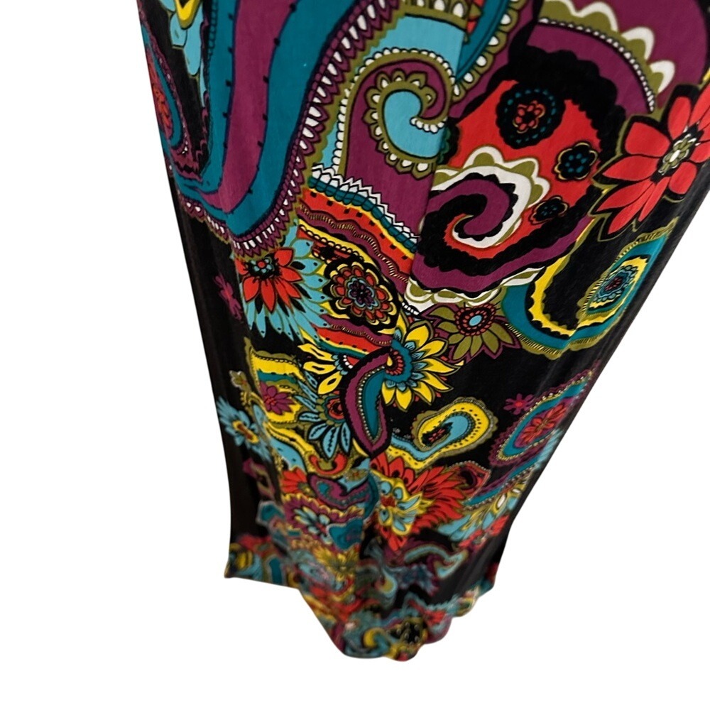 Paisley Halter Maxi Dress Colorful Floral Print Sleeveless Long Dress - Picture 12 of 16